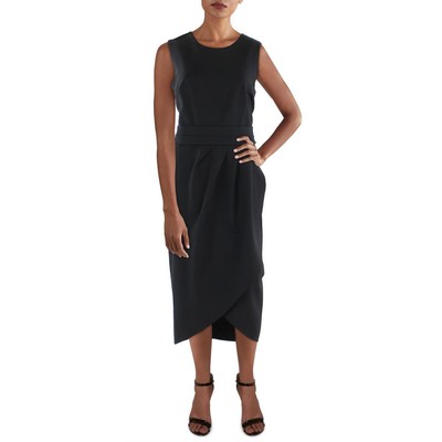 

Женское плиссированное платье-футляр без рукавов Calvin Klein BHFO 9558, Черный