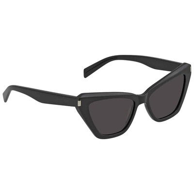Pre-owned Saint Laurent Black Cat Eye Ladies Sunglasses Sl 466 001 54 Sl 466 001 54