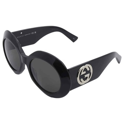 Pre-owned Gucci Grey Round Ladies Sunglasses Gg1647s 007 54 Gg1647s 007 54 In Gray