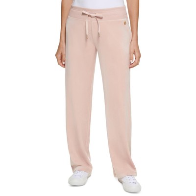 

Calvin Klein Женские розовые велюровые прямые брюки с кулиской  BHFO 6521, Blush
