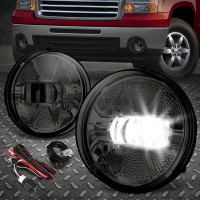 [Полный светодиод] Для проектора 07-14 Sierra 1500 2500HD 3500HD Противотуманные фары +Переключатель с подсветкой