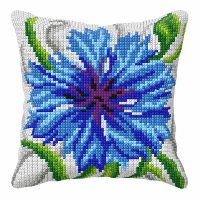 Orchidea Cross Stitch Kit: Cushion: Large: Cornflower