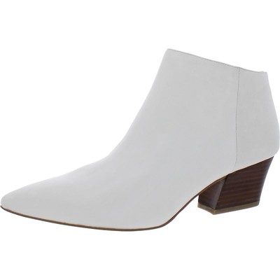 

Женские белые ботильоны Franco Sarto Lowe 3, туфли 9, средние (B,M) BHFO 7967, White leather, Lowe 3
