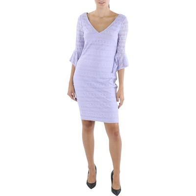 

Kensie Dresss Женское фиолетовое кружевное летнее платье-футляр миди  BHFO 0818, Ultra violet