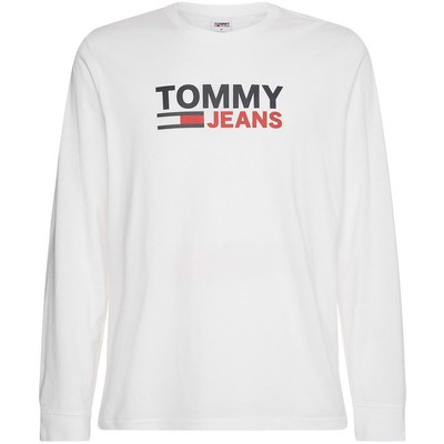 

Мужская белая футболка с круглым вырезом и длинными рукавами Tommy Hilfiger  BHFO 5592, Core