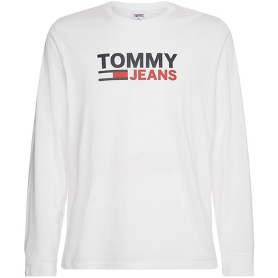 Мужская белая футболка с круглым вырезом и длинными рукавами Tommy Hilfiger XL BHFO 5592