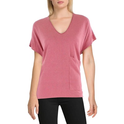 Женская розовая льняная блузка-топ с V-образным вырезом Eileen Fisher, рубашка XL BHFO 0271