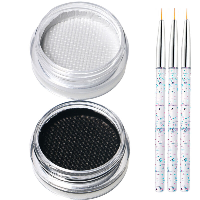 Bowitzki Eyeliner Makeup Kit Classic White Black Cake Liner Brushes Face Paint