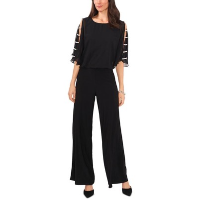 MSK Womens Black Embellished Wide Leg Formal Jumpsuit L BHFO 3406