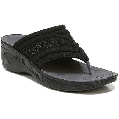 Женские босоножки Bzees Dazzle Me с ремешками на танкетке черного цвета шириной 7 см (C, D, W) BHFO 9010