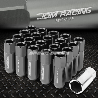 JDM С ОТКРЫТЫМ ШЕСТИГРАННИКОМ ИЗ ОРУЖЕЙНОГО МЕТАЛЛА, НАБОР ИЗ 20 ГАЕК + КЛЮЧ M12X1.25 ДИАМЕТРОМ 25 ММ / ВЫСОТОЙ 60 ММ