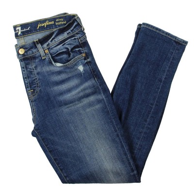 

Женские синие джинсы-бойфренды из денима Josefina 7 For All Mankind  BHFO 5851, Синий
