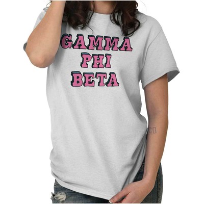 Licensed Sorority Fashion Gamma Phi Beta Gift Womens Graphic Crewneck T Shirt Te