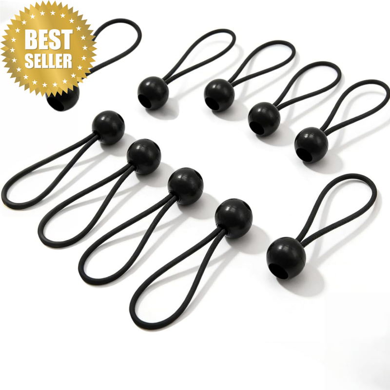 10 Pack Bungee Cords with Hooks - Tarpaulin Bungee Balls, Tent Bungee Hooks for