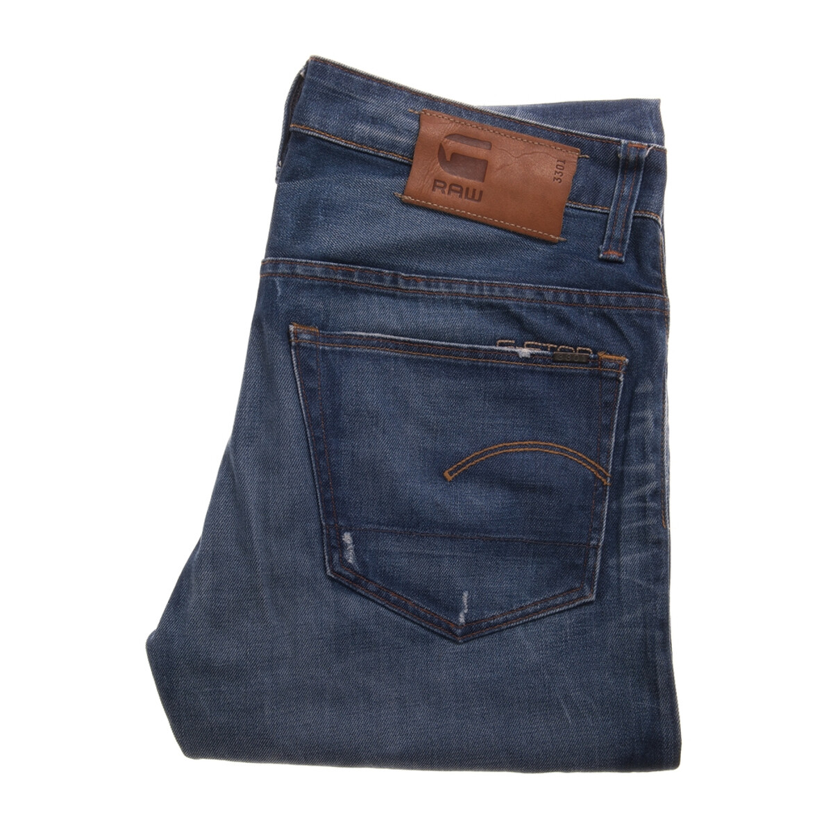 GSTAR 3301 TAPERED JEANS BLUE WASH SLIM 