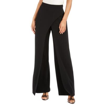 Женское платье-брюки Adrianna Papell из черного крепового трикотажа с запахом, 6 BHFO 7847