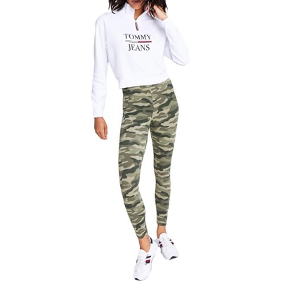 Женские зеленые спортивные леггинсы для фитнеса с высокой посадкой Tommy Jeans XXS BHFO 1282