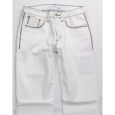 Diane Gilman DG2 Womens 4 Cotton Pocket 5-Pocket Slacks Pants Boot Cut White