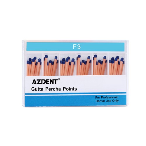 60Pcs/Pack Obturación endodóntica dental Puntos universales de gutapercha F3