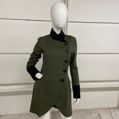 VENUS Knit Asymmetrical Button-Front Jacket Women's Size 6 Olive