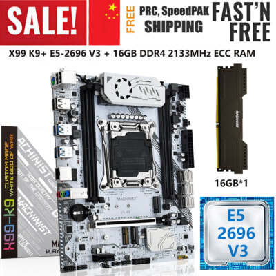 X99 K9 Motherboard LGA 2011-3 + Xeon E5 2696 V3 CPU 16G DDR4 2133MHz ECC RAM Kit