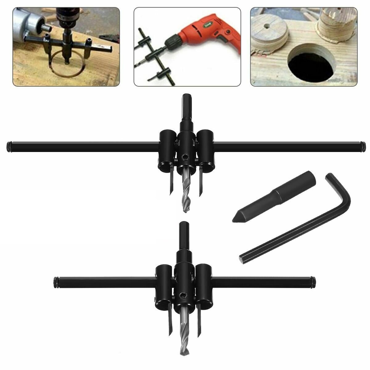 Tondo Legno Cerchio Fresa Buco Sega Trapano Bit Taglio Lama Regolabile sus