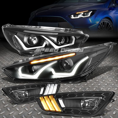 [U-HALO] ЧЕРНЫЕ ПРОЗРАЧНЫЕ СВЕТОДИОДНЫЕ ФАРЫ-ПРОЕКТОРЫ + ЧЕРНЫЕ ПРОТИВОТУМАННЫЕ ФАРЫ С ФОКУСИРОВКОЙ 15-17