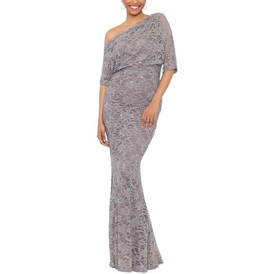 Женское темно-серое вечернее платье Betsy & Adam с блестками на одно плечо, 14 BHFO 4612