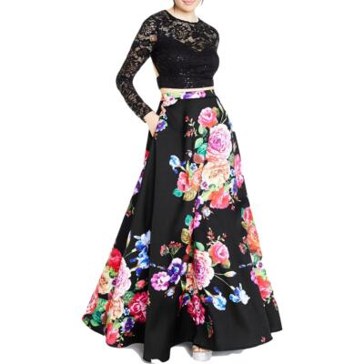 B. Darlin Womens Lace 2PC Floral Semi-Formal Dress Gown Juniors BHFO 8920