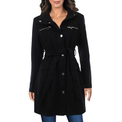 

Женское черное теплое миди шерстяное пальто Vince Camuto, верхняя одежда  BHFO 5909, Черный