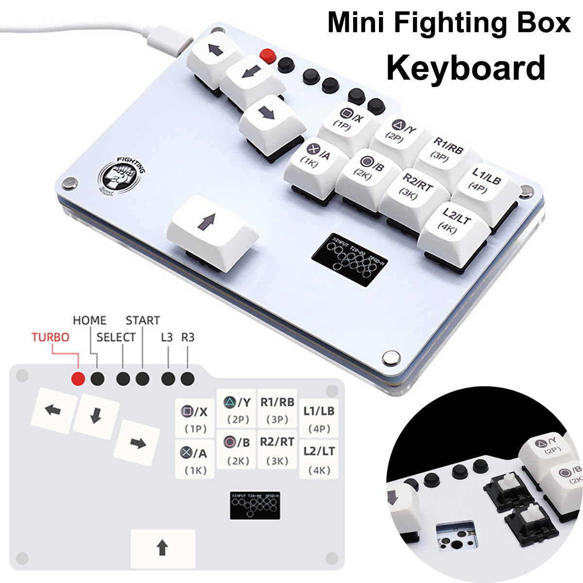 HitBox Style Fighting Stick Arcade Controller Keyboard For PC/PS3/PS4/Switch
