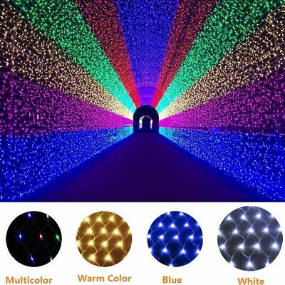 LED Fairy String Net Mesh Curtain Lights Xmas Waterproof Outdoor Home Party Deco
