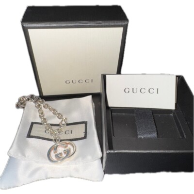 AUTHENTIC Gucci Interlocking G Silver Bracelet