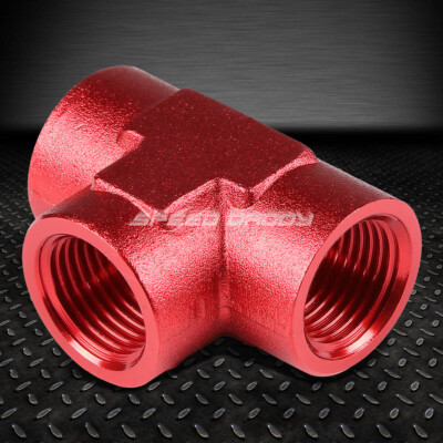 ВНУТРЕННИЙ ТРУБОПРОВОД 1/4-18 NPT С КРАСНОЙ АНОДИРОВАННОЙ ОТДЕЛКОЙ ИЗ АЛЮМИНИЕВОГО ТРОЙНИКА-ПЕРЕХОДНИКА