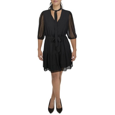 

Nanette Nanette Lepore Женское черное короткое мини-платье с завязками на шее  BHFO 5877, Черный