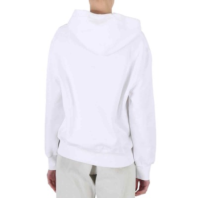 Pre-owned Moschino White Ice Logo Print Cotton Hoodie