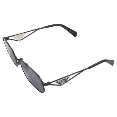 Pre-owned Prada Polarized Grey Geometric Ladies Sunglasses Pr A51s 1ab5z1 58 In Gray