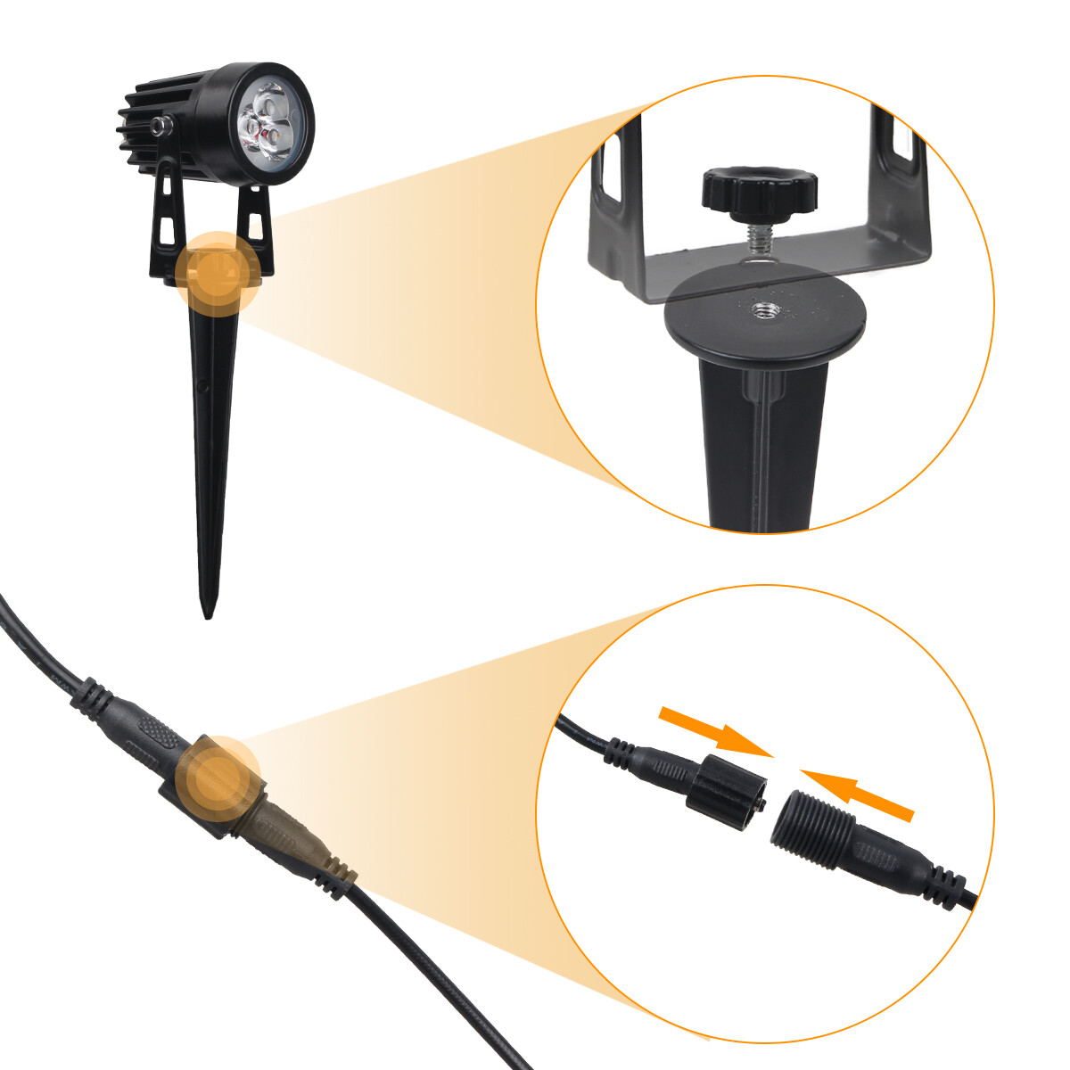 4Pack LED RGB Color Changing Solar Power Outdoor Garden Landscape Spot Lights US