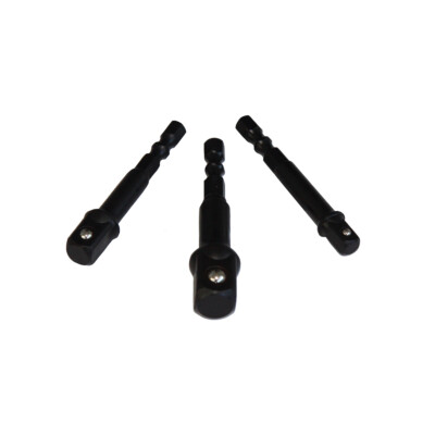 GRIP 3pc Impact Sockets Adapters Driver 1/4'' 3/8'' 1/2'' Drill Bits Set 73453