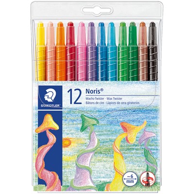 STAEDTLER Noris Club Wax Twister Crayons - Assorted Colours (Pack of 12) - NEW