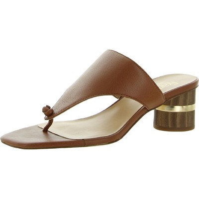 

Nina Женские коричневые сандалии из искусственной кожи Marguet 9,5 средний (B,M) BHFO 7238, Brown leather, Marguet