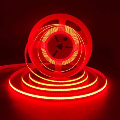 US 16.4ft COB LED Strip 12V 24V 384/528LED/M Flexible Tape Lights Cabinet Lights
