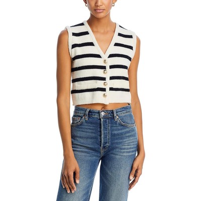 Line & Dot Womens Tumi Ivory Striped Button-Down Tank Top Sweater M BHFO 1983