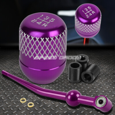 КОРОТКИЙ ПЕРЕКЛЮЧАТЕЛЬ ПЕРЕДАЧ ИЗ ФИОЛЕТОВОГО АЛЮМИНИЯ С ОДНИМ ИЗГИБОМ + ФИОЛЕТОВАЯ 5-СТУПЕНЧАТАЯ РУЧКА С СЕТКОЙ ДЛЯ EK/ EJ