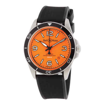 Pre-owned Bell & Ross Bell And Ross Br V2-92 Automatic Orange Dial Men's Watch Br V2-92 Ostsrb
