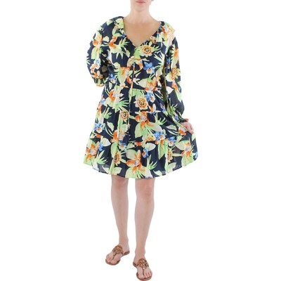 Женское повседневное миди-платье до колена с цветочным рисунком от Lauren Ralph Lauren 8 BHFO 0352