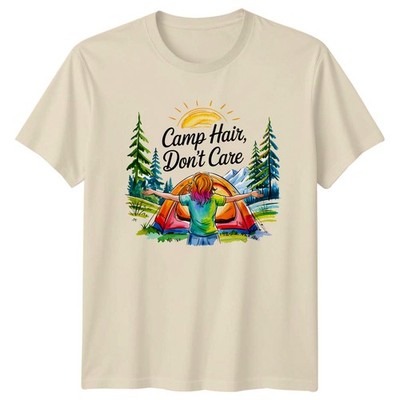 Camp Hair Dont Care Womens T-Shirt Glamping Nature Camping