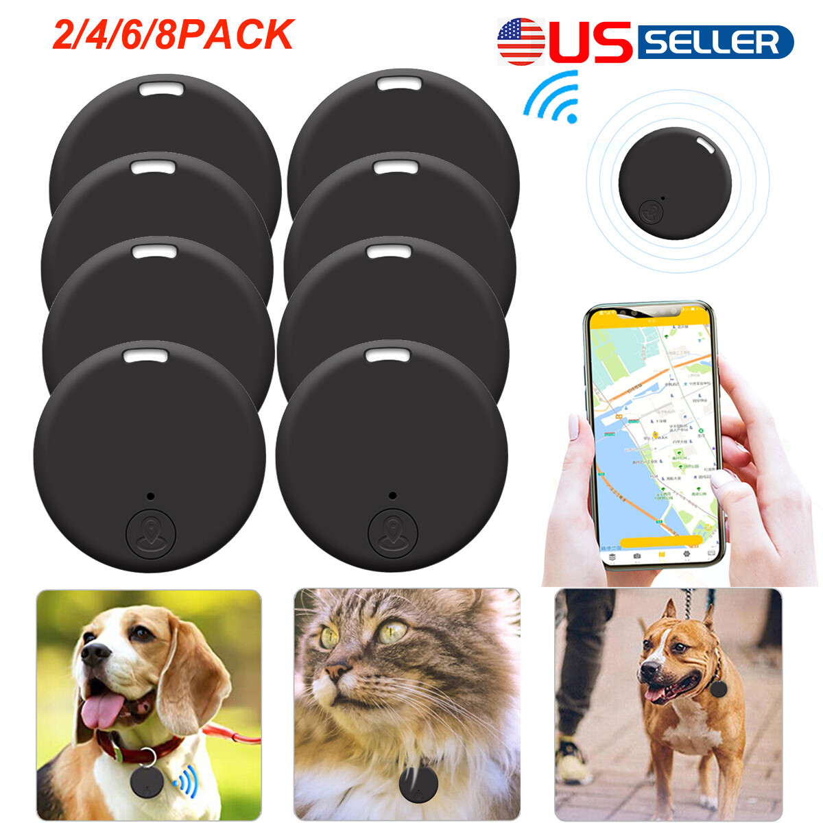 Phone Dog Mini Gps Bluetooth Device Tracker App For Kids Car Key Locator Finder