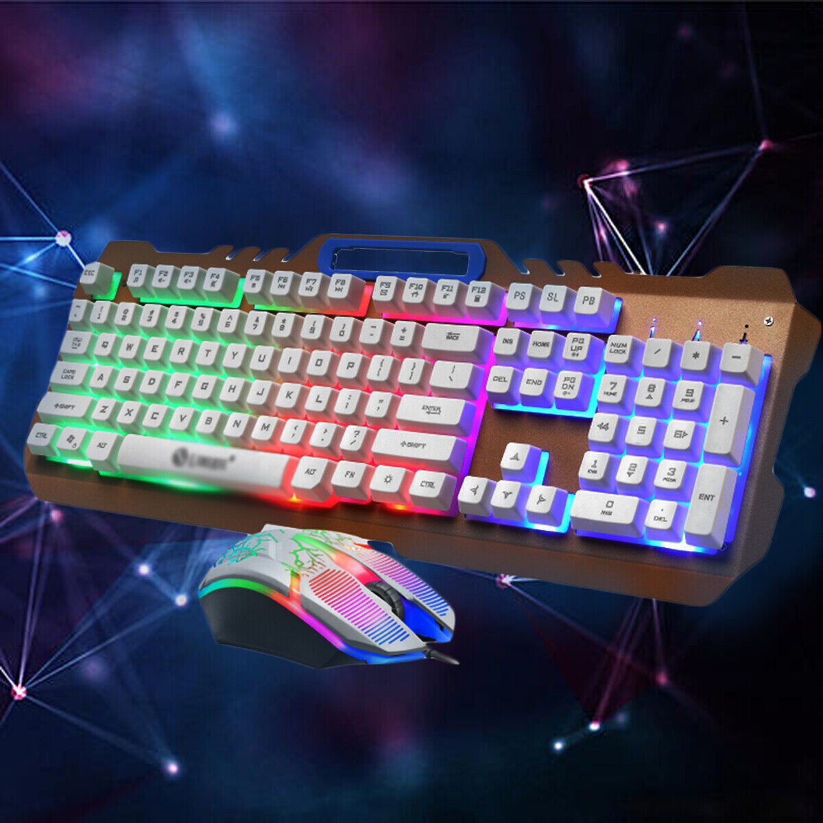 LED Backlit RGB USB Gaming Gamer Keyboard , Mouse Kit Set fo