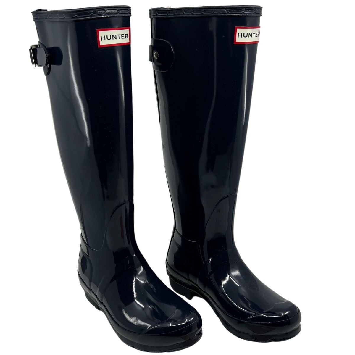 【美品】HUNTER☆BACKSTRAP PRINT BOOT 23センチ 黒色 Amazon.com | Hunter Original Tall Backstrap Print Rain Boot